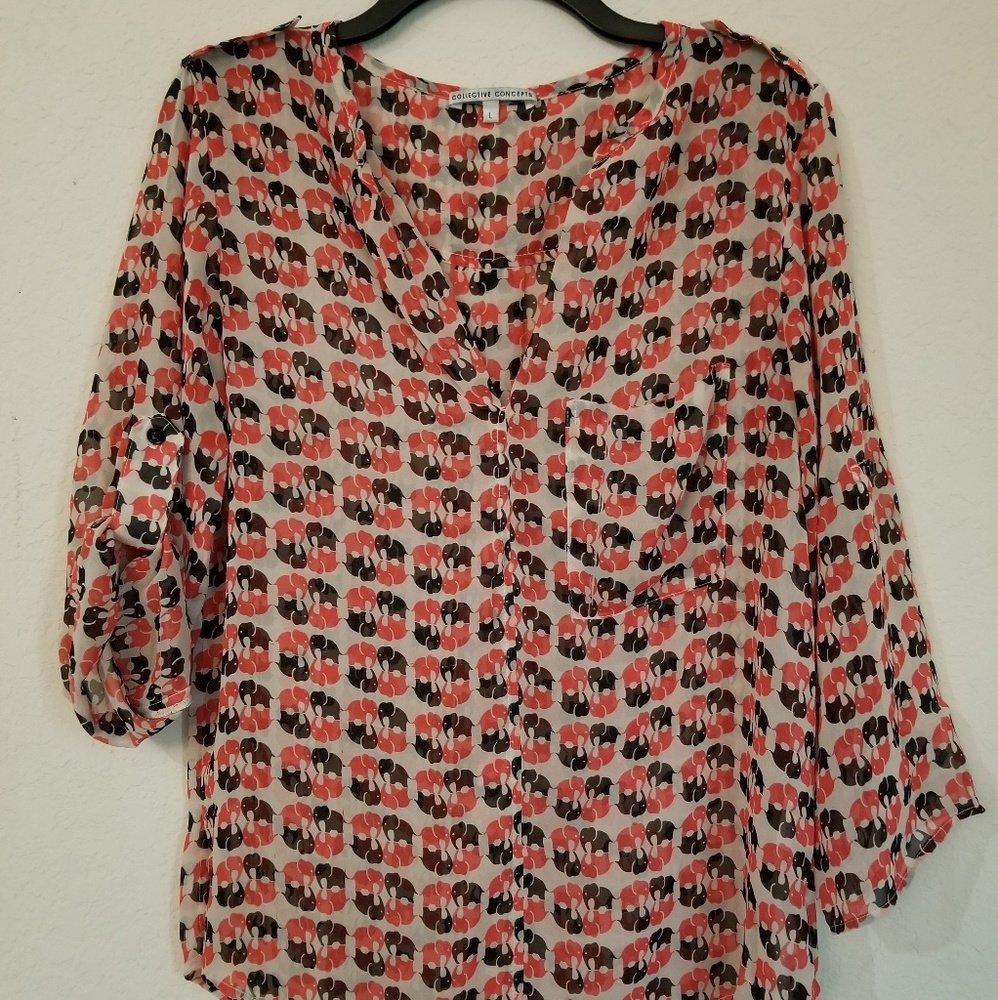 Elephant Patterned Tunic Top Collective Concepts